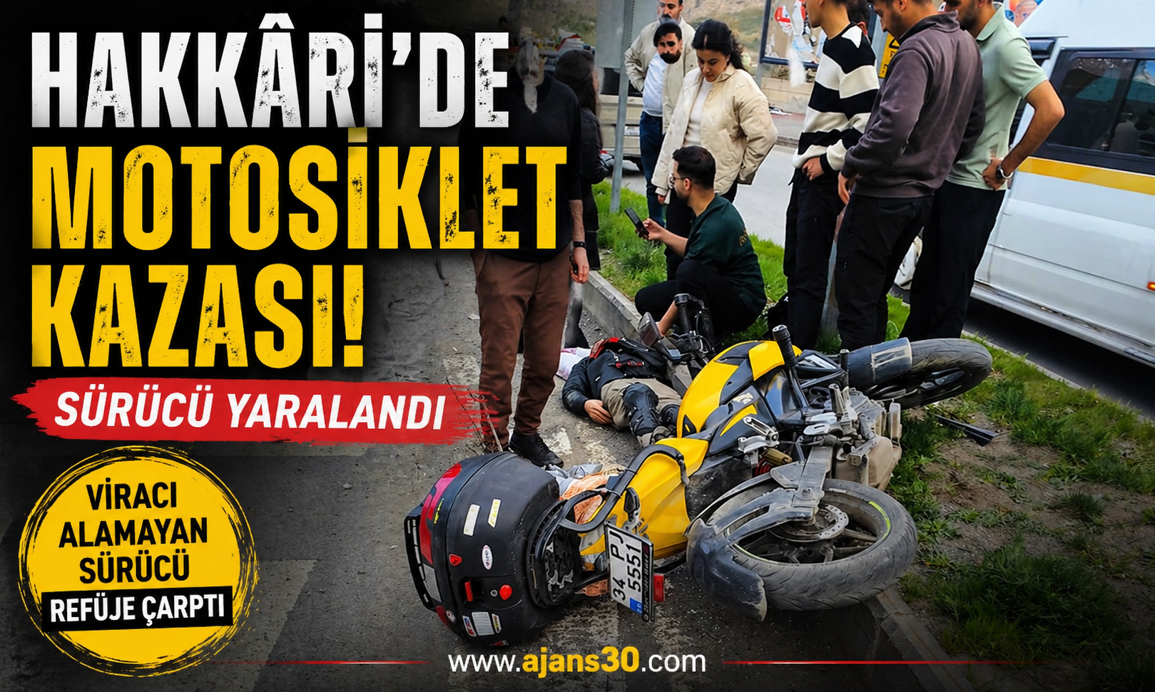 Hakkâri’de Motosiklet Kazası: Sürücü Yaralandı