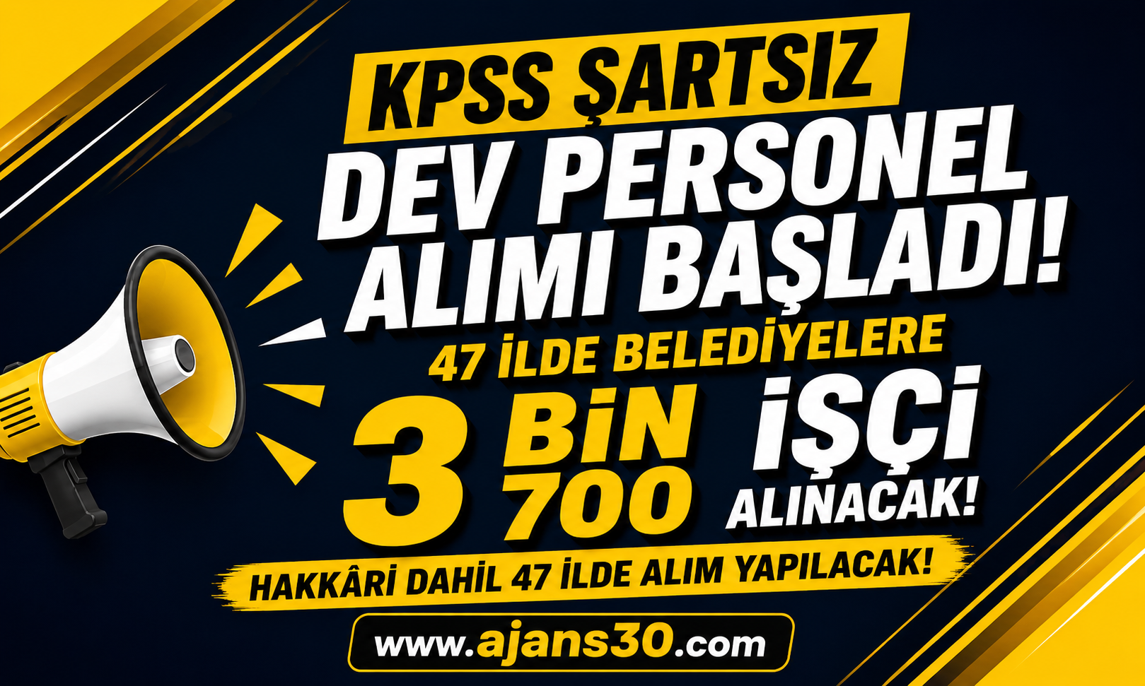 KPSS Şartsız Dev Personel Alımı Başladı! 47 İlde Belediyelere 3 Bin 700 İşçi Alınacak