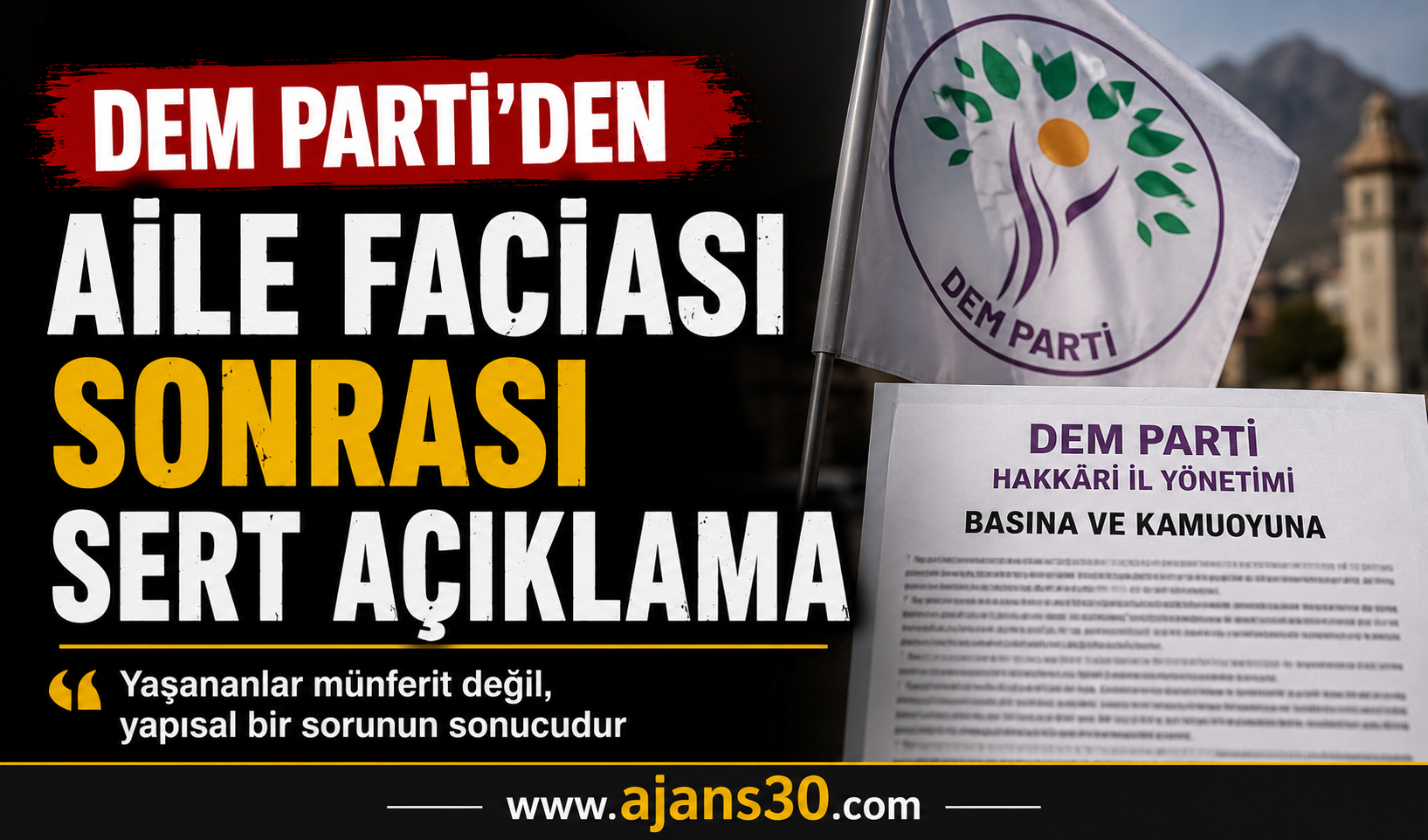 DEM Parti Hakkâri İl Yönetimi'nden Sert Açıklama