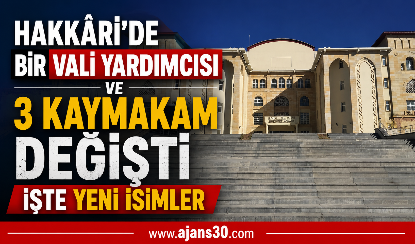 Hakkâri’de Bir Vali Yardımcısı ve 3 Kaymakam Değişti