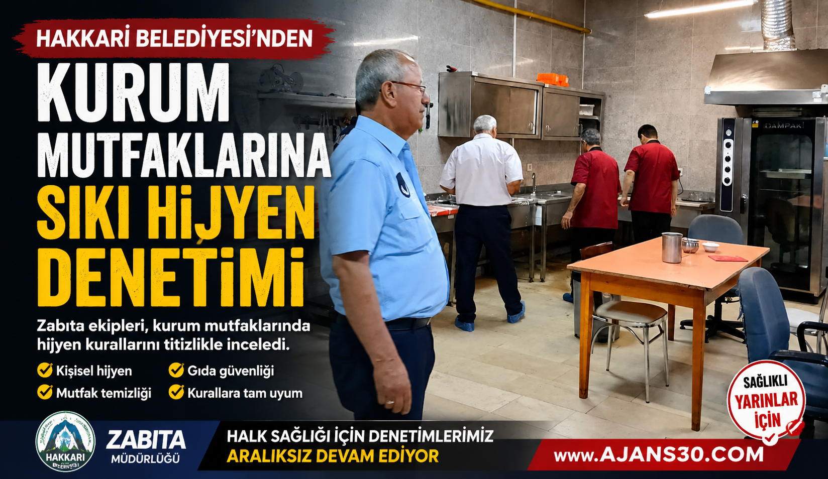 Hakkari Belediyesi'nden Kurum Mutfaklarına Sıkı Hijyen Denetimi