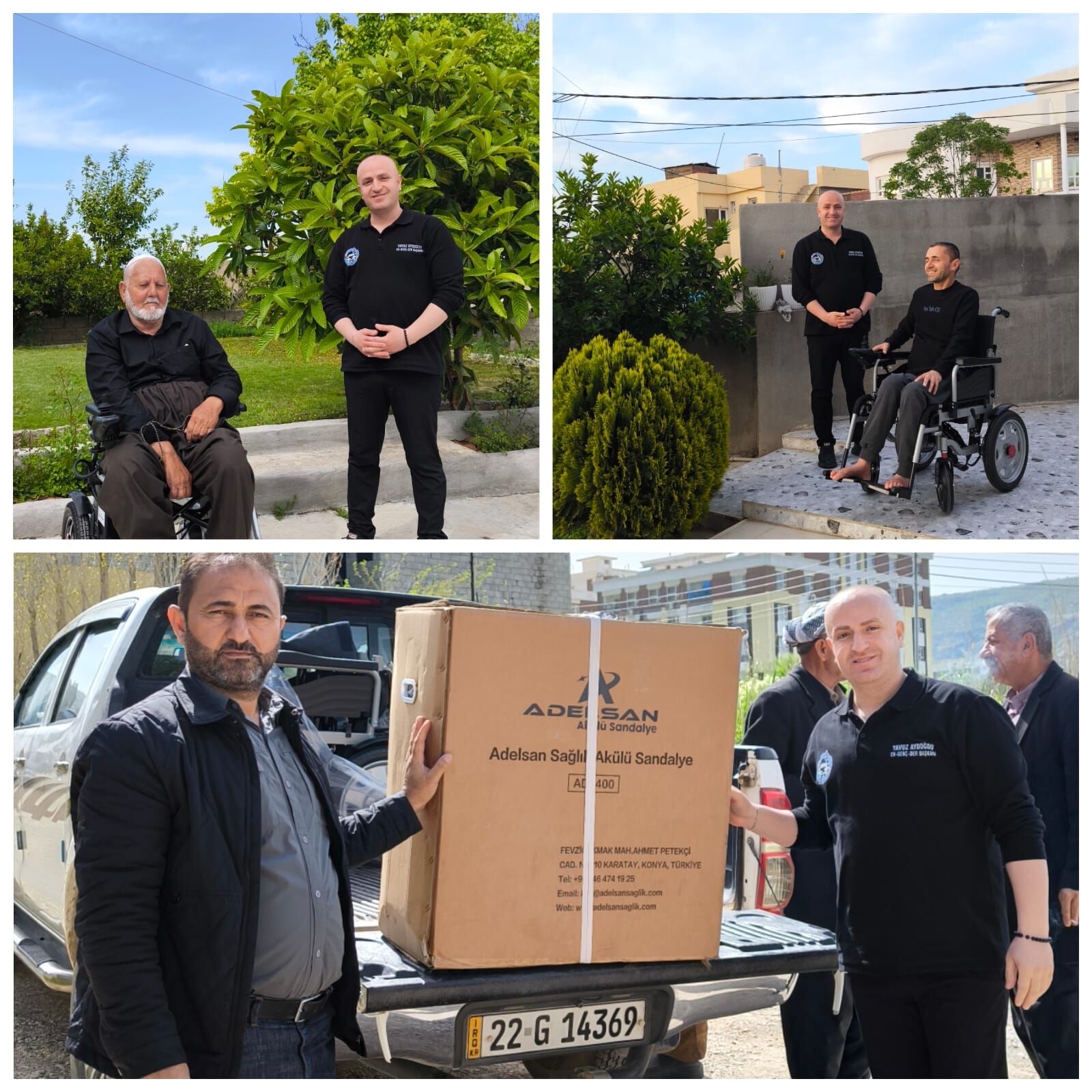Başkan Aydoğdu'dan Kuzey Irak Hewler Kelek ilçesinde yaşayan 2 Engelli Vatandaşa Akülü Araba Desteği
