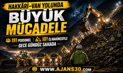 Hakkâri–Van Yolunda Büyük Mücadele  191 Personel, 101 İş Makinesiyle Gece Gündüz Sahada