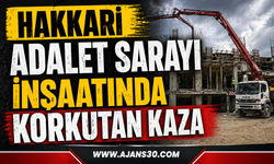 Hakkari Adalet Sarayı İnşaatında Korkutan Kaza