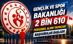 Gençlik ve Spor Bakanlığı 2 Bin 610 Personel Alımı Yapacak! Başvurular Başladı