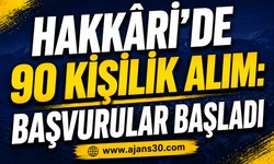 Hakkâri’de 90 Kişilik Alım: Başvurular Başladı