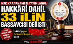HSK Kararnamesi Yayımlandı: Hakkâri Dahil 33 İlin Başsavcısı Değişti
