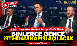Bakan Bayraktar’dan Hakkâri’ye Güçlü Mesaj: Binlerce Gence İstihdam Kapısı Açılacak