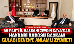 AK Parti İl Başkanı Zeydin Kaya’dan Hakkâri Barosu Başkanı Gülabi Seven’e Anlamlı Ziyaret!