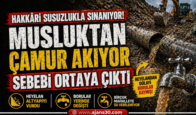 Hakkâri’de Su Krizi: Heyelan Altyapıyı Vurdu, Musluklardan Çamur Akıyor