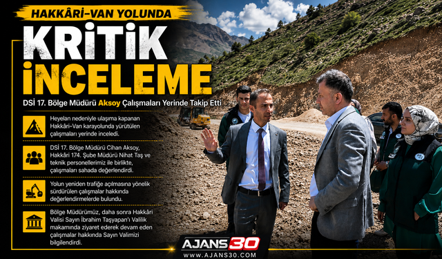 Hakkâri–Van Yolunda Kritik İnceleme  DSİ Yetkilileri Çalışmaları Yerinde Takip Etti