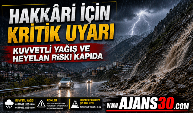 Hakkâri İçin Kritik Uyarı Kuvvetli Yağış ve Heyelan Riski Kapıda