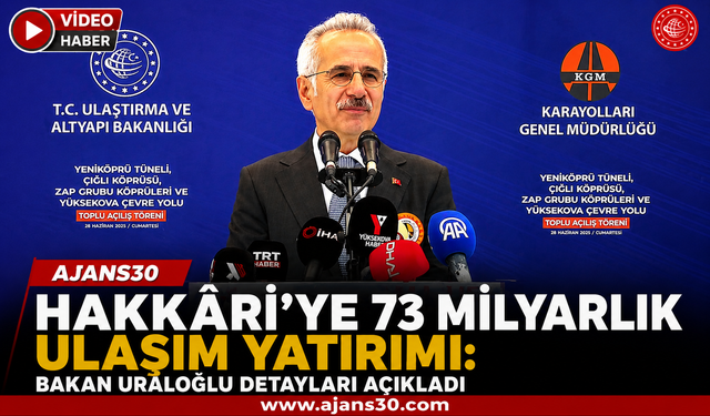 Bakan Uraloğlu: Hakkâri’de Ulaşımda Tarihi Dönüşüm Yaşanıyor