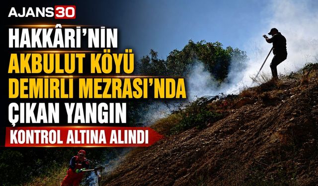 Hakkâri'nin Akbulut Köyü Demirli Mezrası'nda Çıkan Yangın Kontrol Altına Alındı