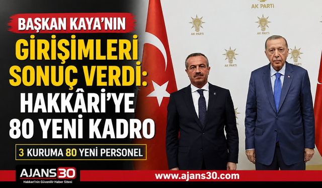 Başkan Kaya’nın Girişimleri Sonuç Verdi: Hakkâri’ye 80 Yeni Kadro