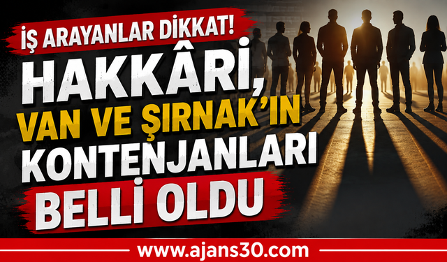 30 Bin Kişilik Alımda Hakkâri, Van ve Şırnak Kontenjanları Belli Oldu
