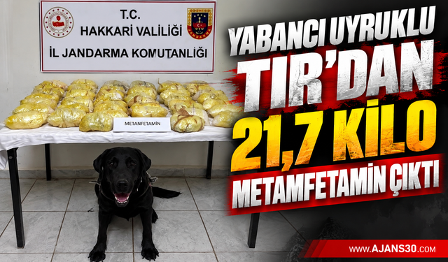 Yabancı Uyruklu TIR’dan 21,7 Kilo Metamfetamin Çıktı
