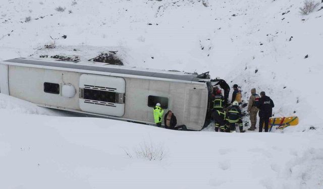 Yolcu otobüsü şarampole uçtu: 21 yaralı