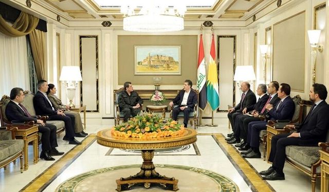 Neçirvan Barzani ve Mazlum Abdi Erbil'de