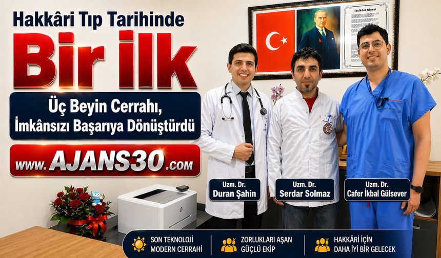 Hakkâri Tıp Tarihinde Bir İlk Üç Beyin Cerrahı, İmkânsızı Başarıya Dönüştürdü
