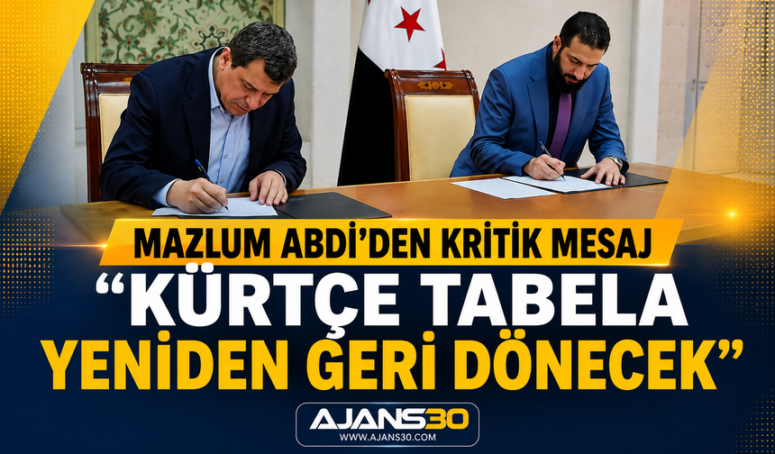 Mazlum Abdi’den Kritik Mesaj  “Kürtçe Tabela Yeniden Geri Dönecek”