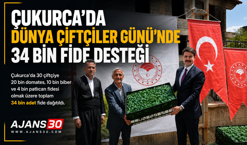 Çukurca’da Dünya Çiftçiler Günü’nde 34 Bin Fide Desteği