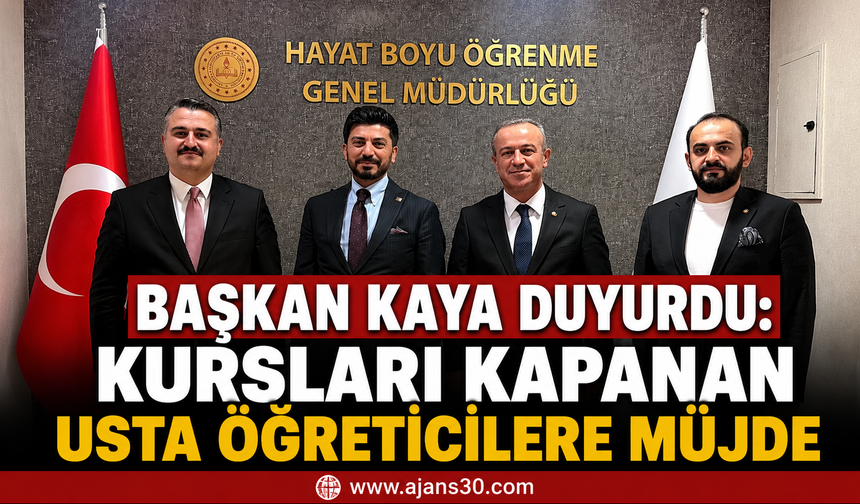 Başkan Kaya Duyurdu: Kursları Kapanan Usta Öğreticilere Müjde