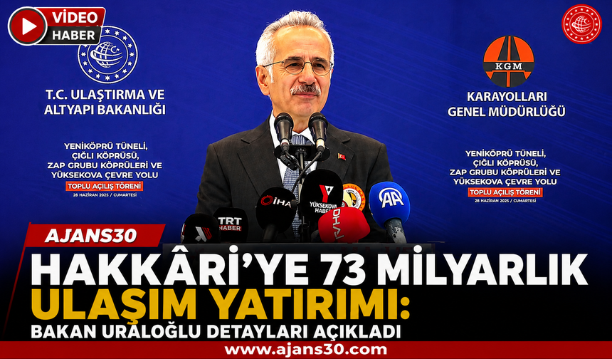 Bakan Uraloğlu: Hakkâri’de Ulaşımda Tarihi Dönüşüm Yaşanıyor