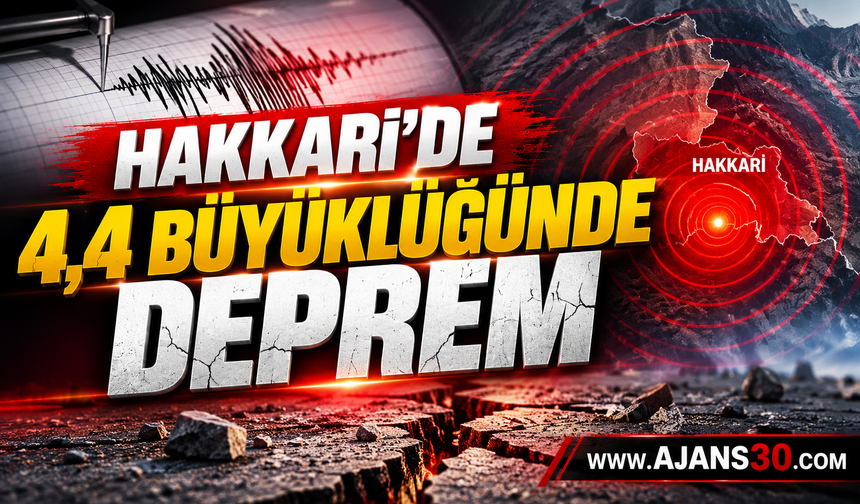 Hakkari'de 4,4 Büyüklüğünde Deprem