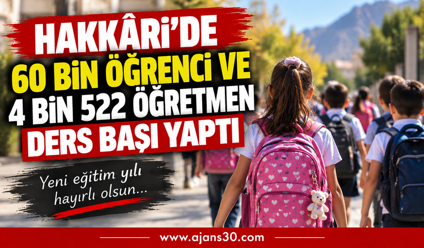 Hakkâri’de Eğitimde Yeni Dönem Başladı: 60 Bin 712 Öğrenci Okullarda